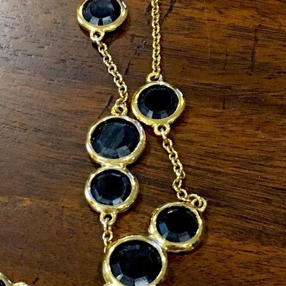 KATE SPADE Gold Tone & Black Crystal 32” Necklace - Picture 10 of 15
